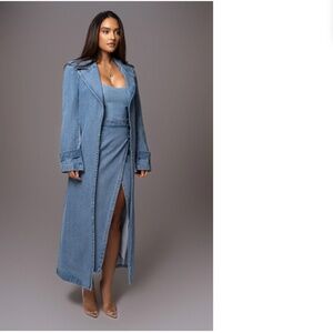 Jluxlabel - Denim blue trench coat